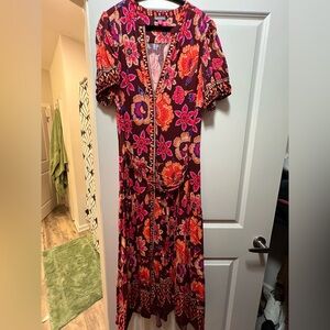 Vince Camuto Floral Maxi Dress - Red and Pink